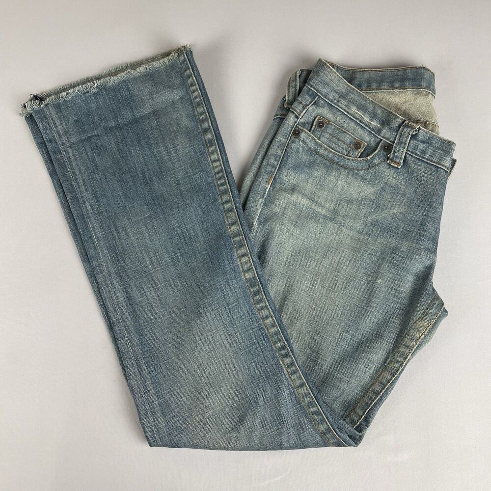 Bebe Carla Low Rise Straight Leg Jeans Women's 30 Light Blue Made USA Y2K